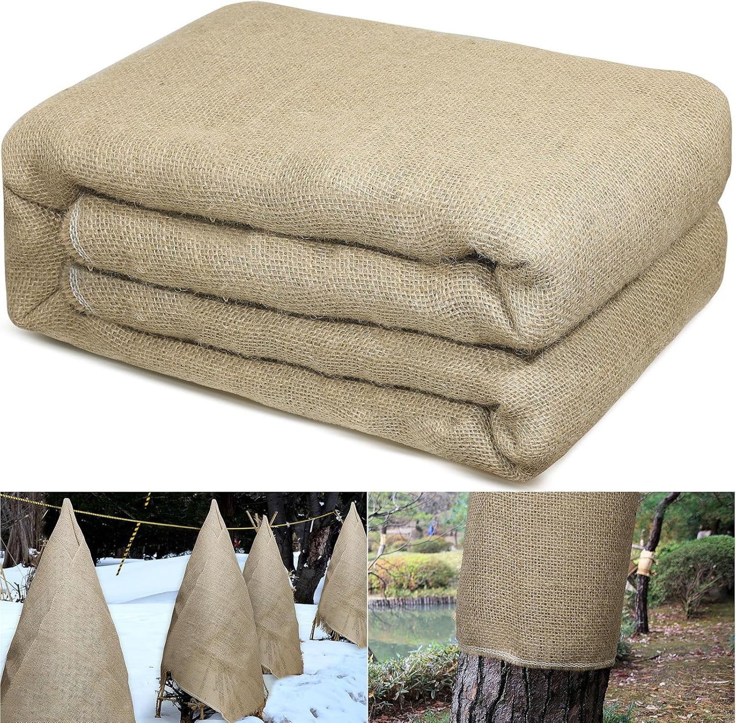 Garden Burlap Roll, 63" x 30 Feet Natural Jute Burlap Fabric Roll for Gardening Raised Bed Liners,Seed Cover,Edging,Weed Barrier,Aisle Runner Plant Cover Tree Protections (63" x 30 Feet)