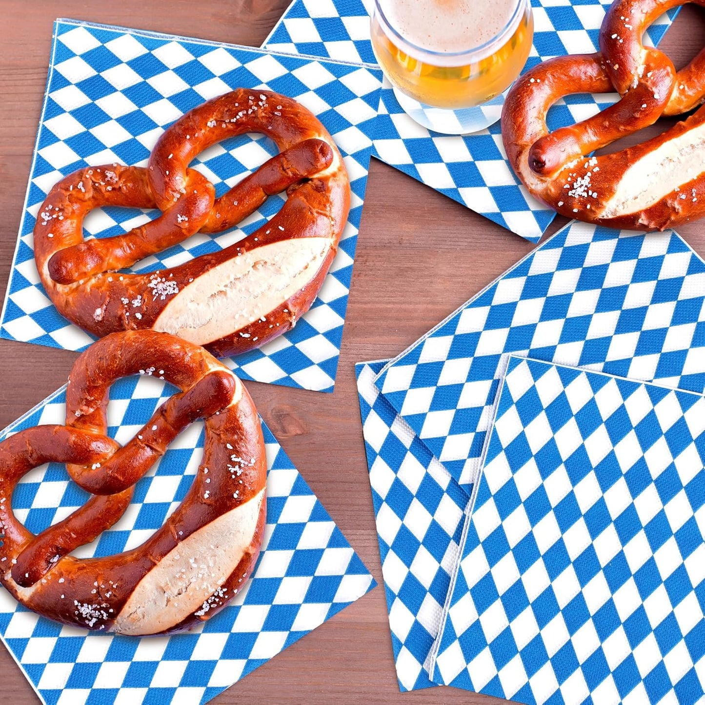 Aodaer 48 Pieces Oktoberfest Paper Napkins Disposable Oktoberfest Party Napkins Oktoberfest Cocktail Dinner Napkin Set 13" x 13" Unfolded Oktoberfest Tableware Napkins for Oktoberfest Party Supplies