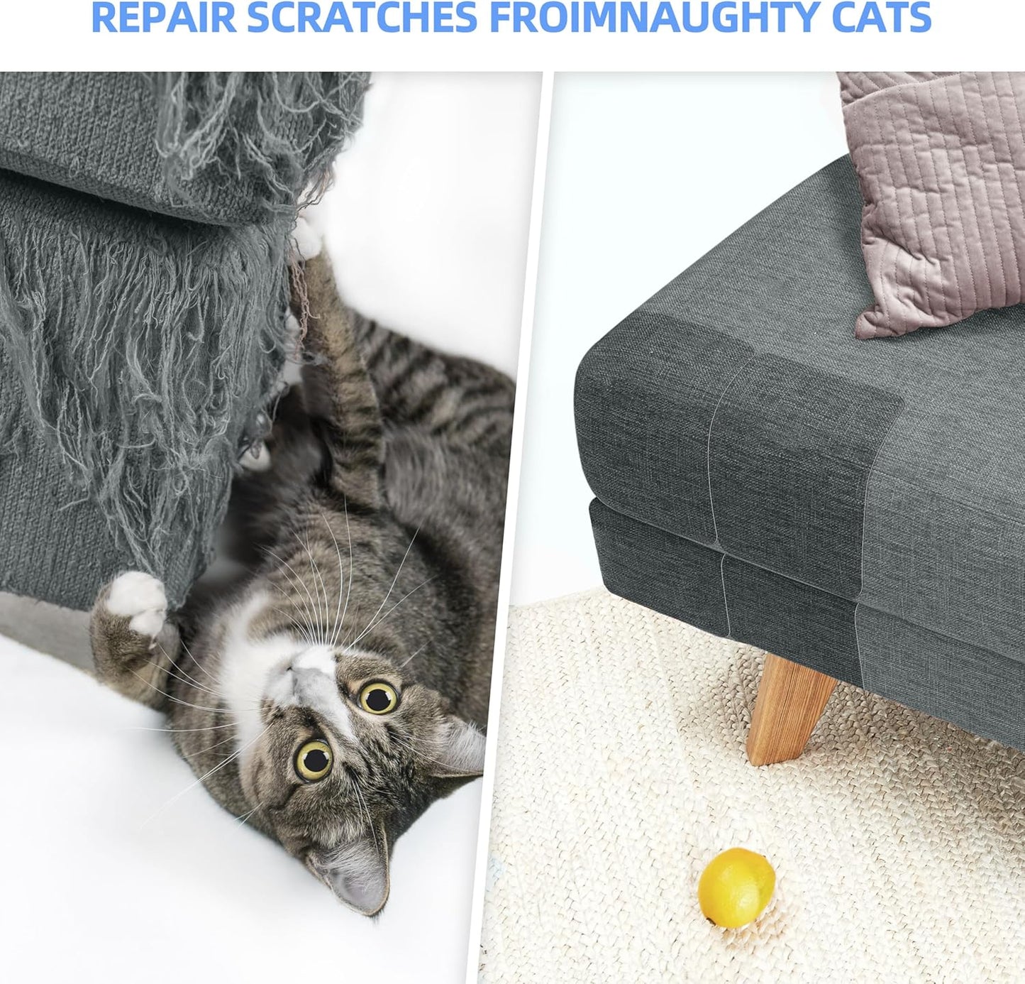 Azobur Coarse Linen Repair Patches, 6 Piece Self-Adhesive Linen Fabric Patches, Multi Color, Can be Used for Linen Sofa Repair and Linen Clothes Repair, Quick Fix Sofa.(Off-White)