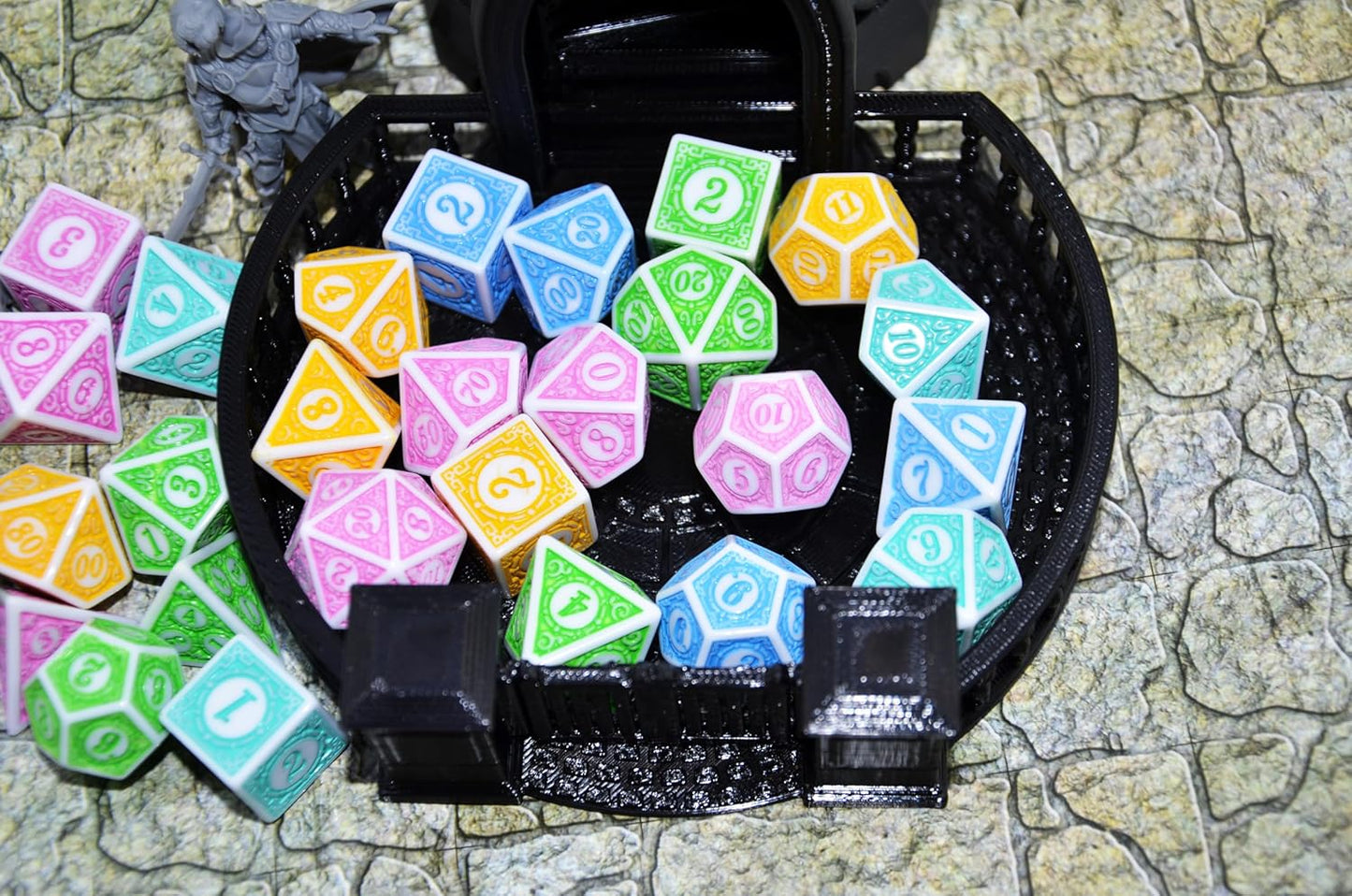 SmartDealsPro Retro Polyhedral Dice Sets with Pouches for D&D DND RPG MTG Dungeon and Dragons Table Board Roll Playing Games D4 D6 D8 D10 D% D12 D20