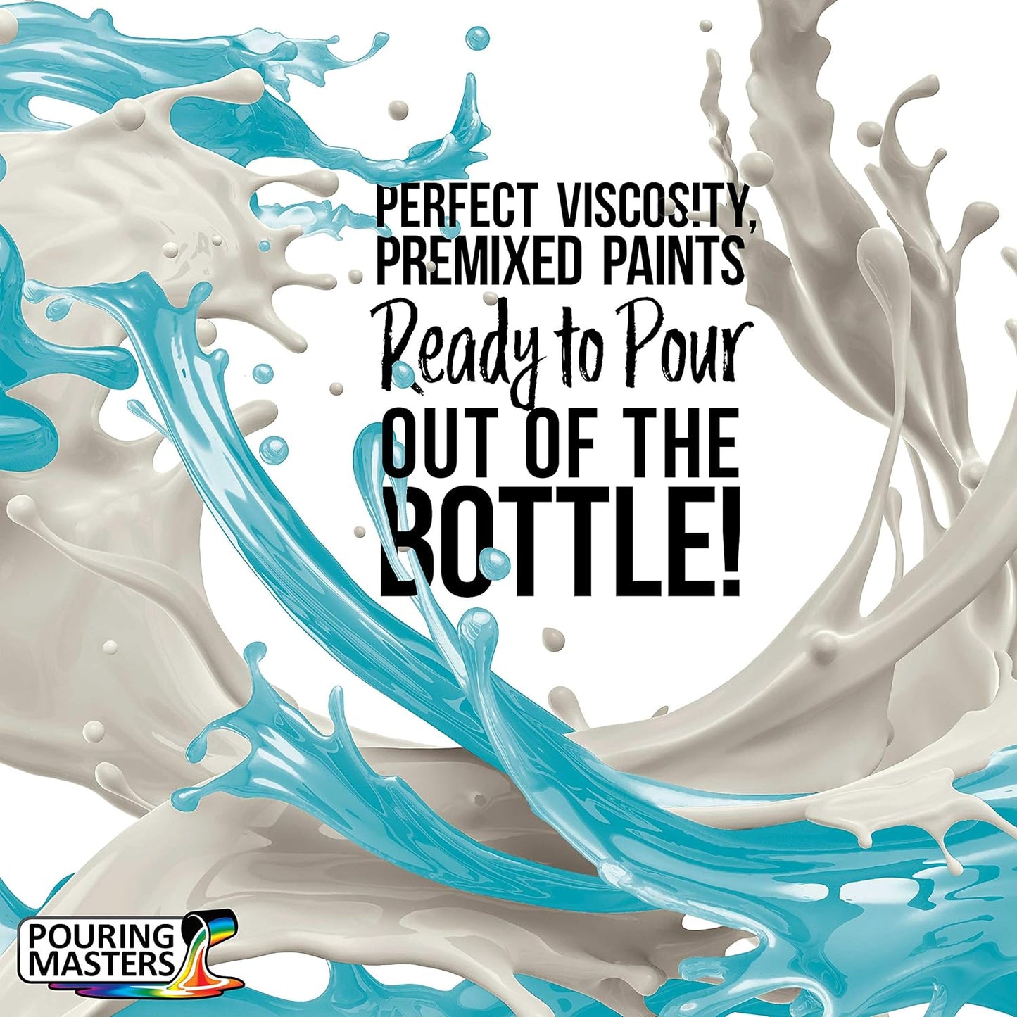 POURING MASTERS Sky Blue Acrylic Ready to Pour Pouring Paint - Premium 64-Ounce Pre-Mixed Water-Based - for Canvas, Wood, Paper, Crafts, Tile, Rocks and More