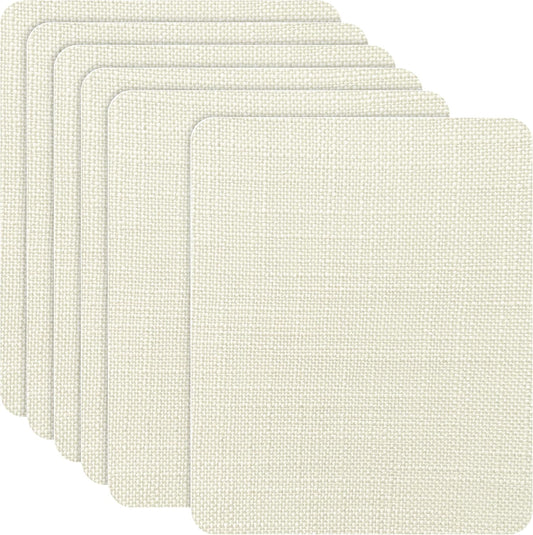 Azobur Coarse Linen Repair Patches, 6 Piece Self-Adhesive Linen Fabric Patches, Multi Color, Can be Used for Linen Sofa Repair and Linen Clothes Repair, Quick Fix Sofa.(Off-White)