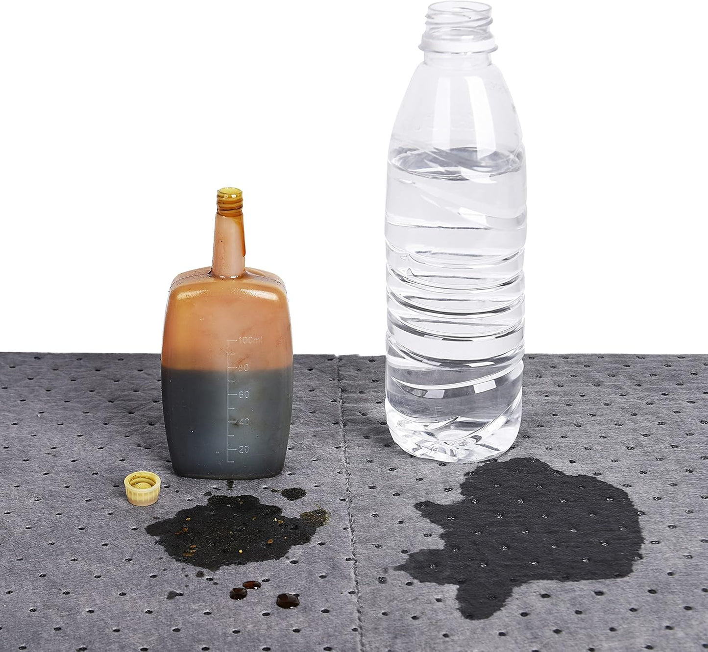 A A IN 2 Pack Oil Absorbent Pads Roll, Oil Maintenance Mat Roll for All-Purpose Use, Gray, 150' L x 15" W