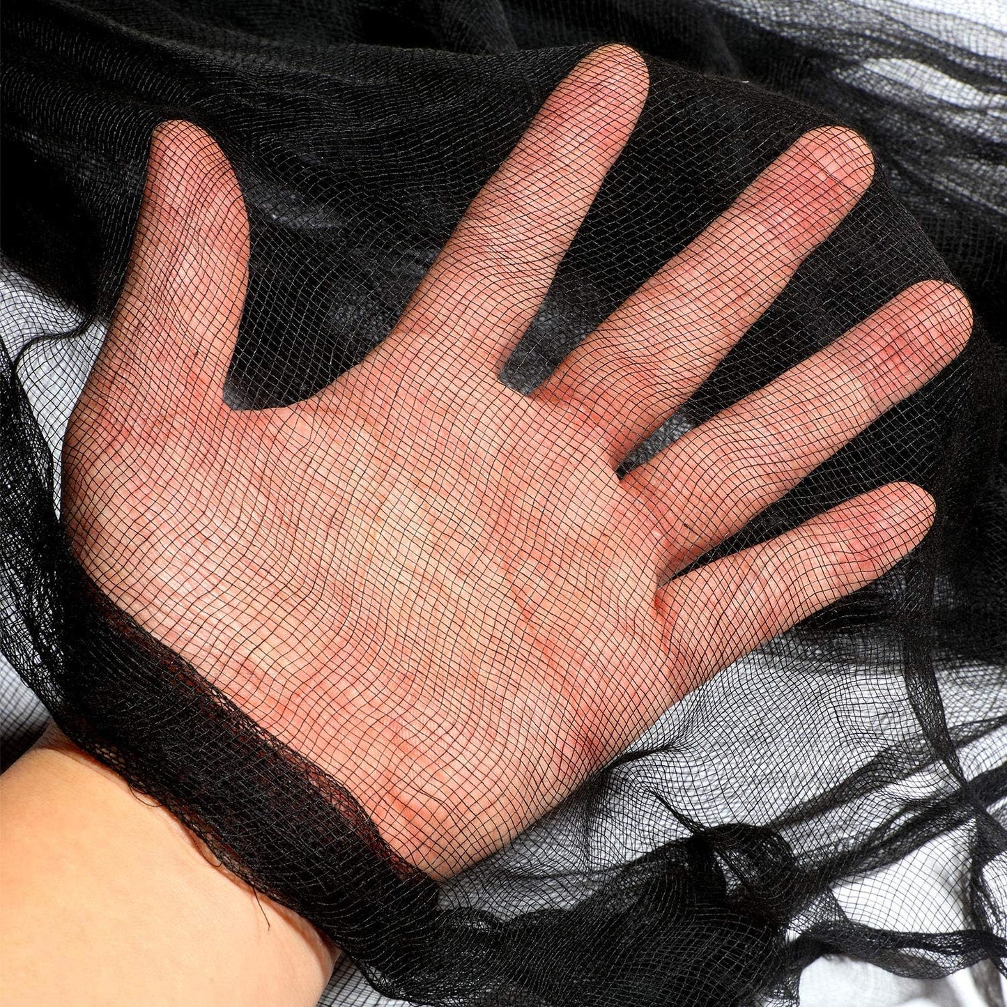 Boao Halloween Cheese Cloth 85 x 197 Inch Black Cheesecloth Roll for Crafts Large Cotton Muslin Gauze Fabric for Halloween Outdoor & Indoor Spooky Decoration