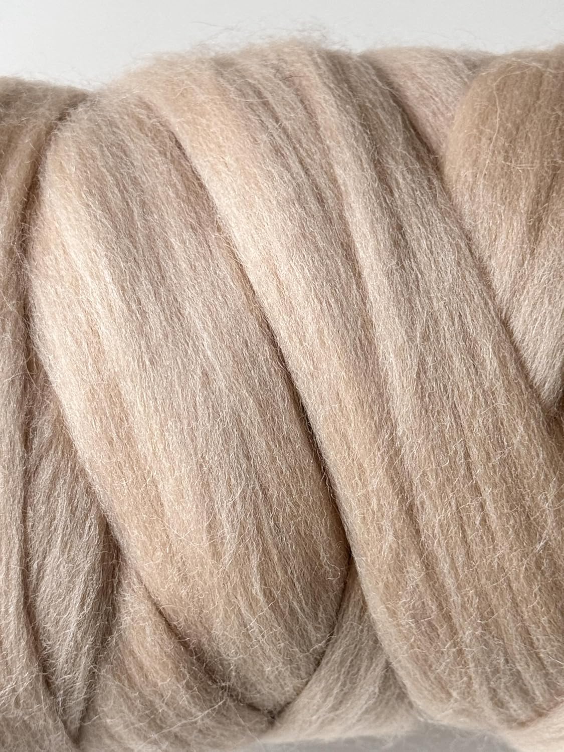 Colored Natural Wool roving, 1 lb. Best Wool for Needle Felting, Wet Felting, handcrafts and Spinning. (Cream Beige, 1 lb)