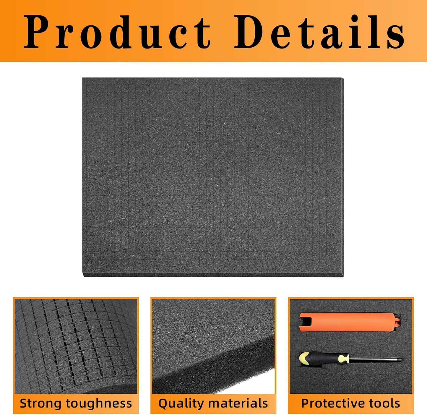 8-Piece Pick & Pluck Foam Insert - 2 Sizes - Pre-Cut Sheet Foam for Board Game Box Cases & Storage Drawer (12 Inch Long)