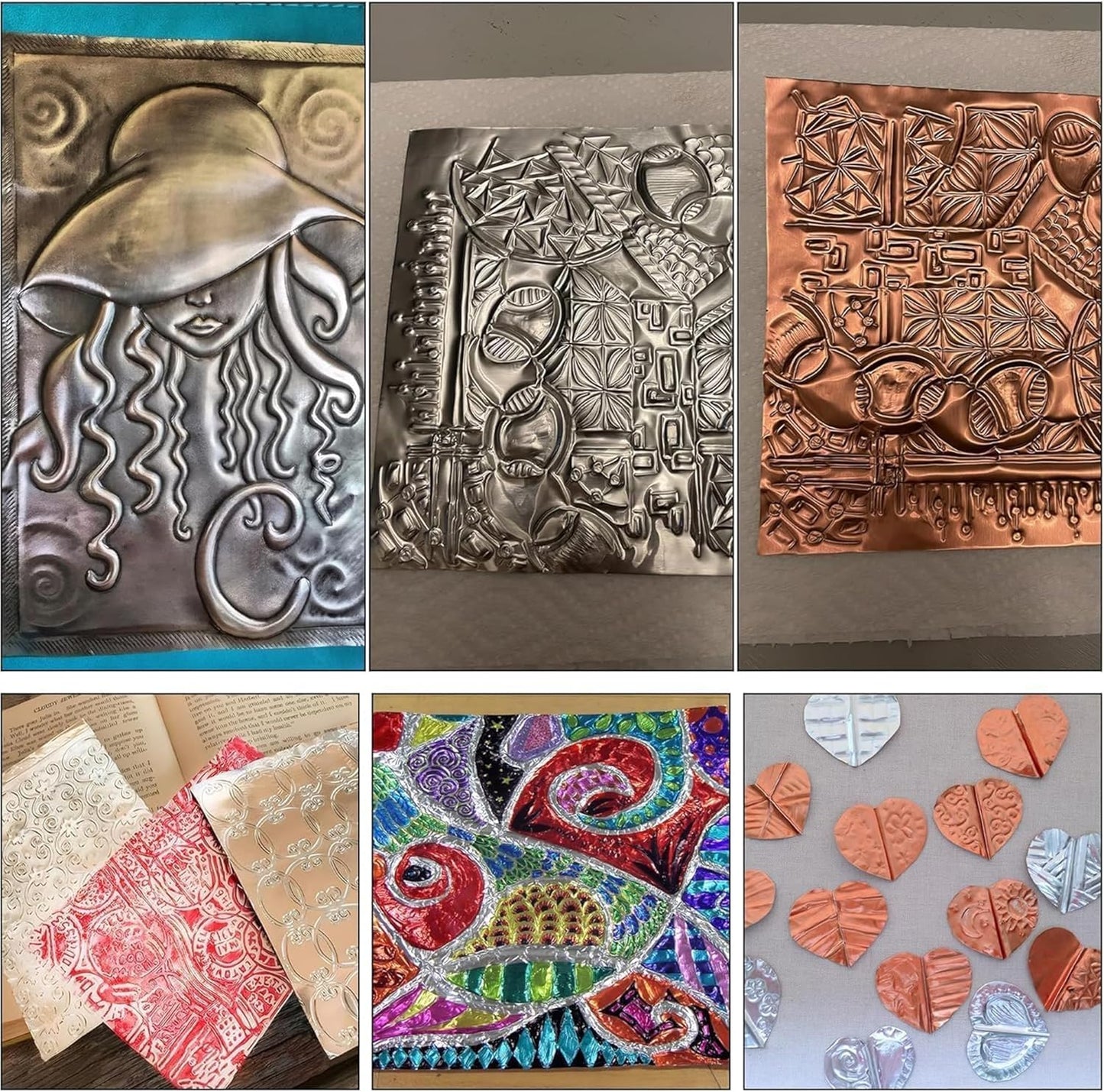 Foil Aluminum Roll Heavy Duty: Extra Thick Aluminum Foil Craft Engraving for Crafts, Tin Foil Aluminum Sheets for Painting Embossing, Craft Metal Foil Sheets 100um Thick (70umThick/11.81"W/19.7ft L)