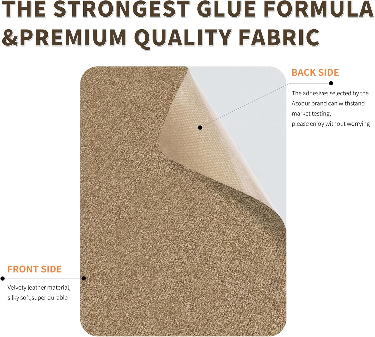 Azobur Repair Patch, 6 Piece Microfiber Patches, Self Adhesive Fabric Sofa Patch Repair Fabric, Luxurious Look, Quick Fix Sofa.(Khaki)