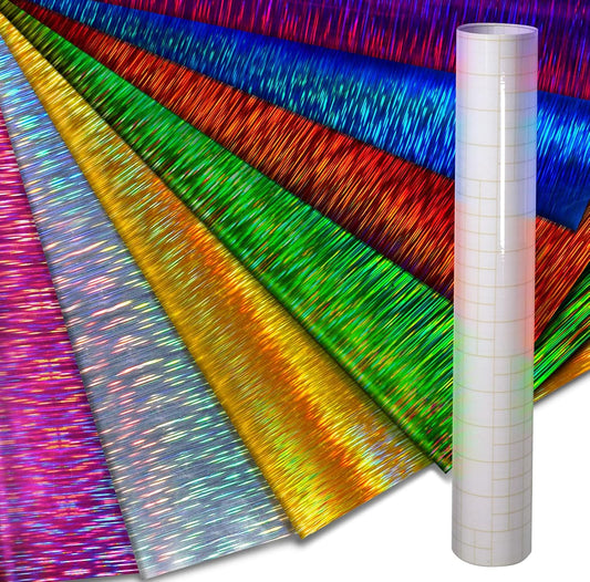 Mosaic+ Crafting Vinyl, by VViViD (Brushed Holographic, 7 Bundle 1ft x 3ft + Transfer Paper)