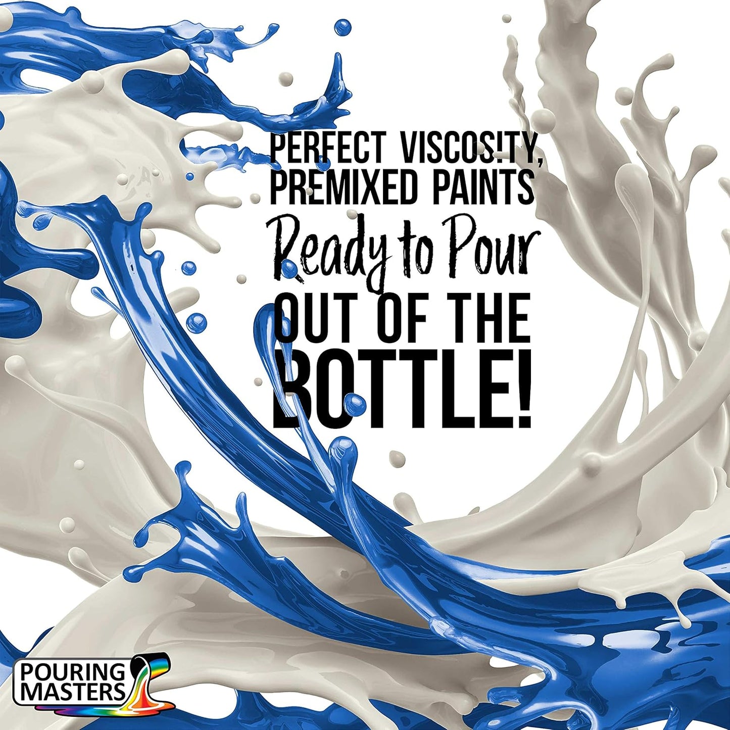 Pouring Masters Caribbean Blue Ready to Pour Acrylic Pouring Paint - Premium 8-Ounce Pre-Mixed Fluid Acrylic Paint - Fluid Art Supplies for Canvas, Wood, Paper, Tile & Rocks