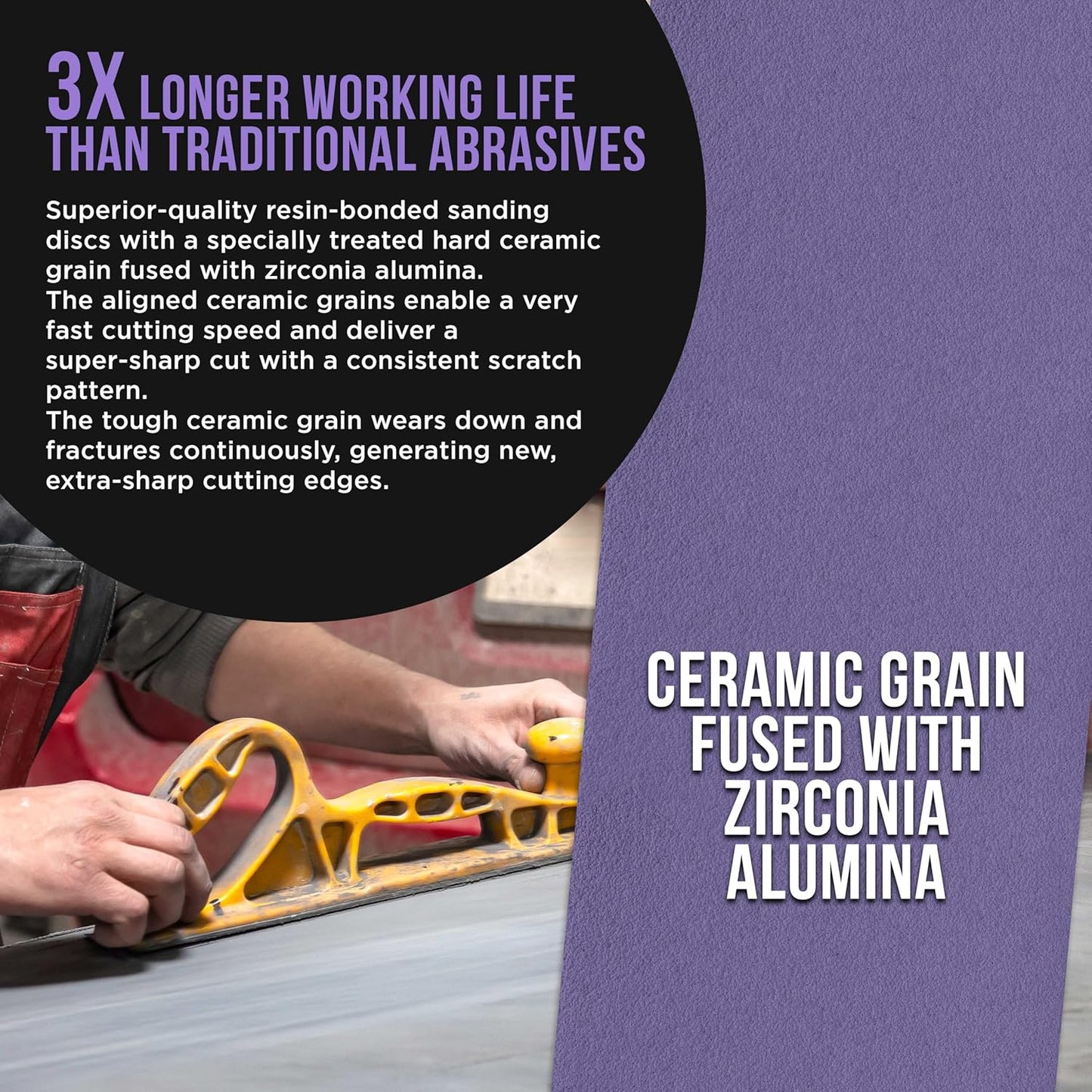 Dura-Gold Premium 100 Grit PSA Purple Film Ceramic Longboard Sandpaper, 2-3/4" Wide Continuous 20 Yard Roll - Self Adhesive Stickyback for Auto & Wood Air File Long Board Sanders, Hand Sanding Blocks