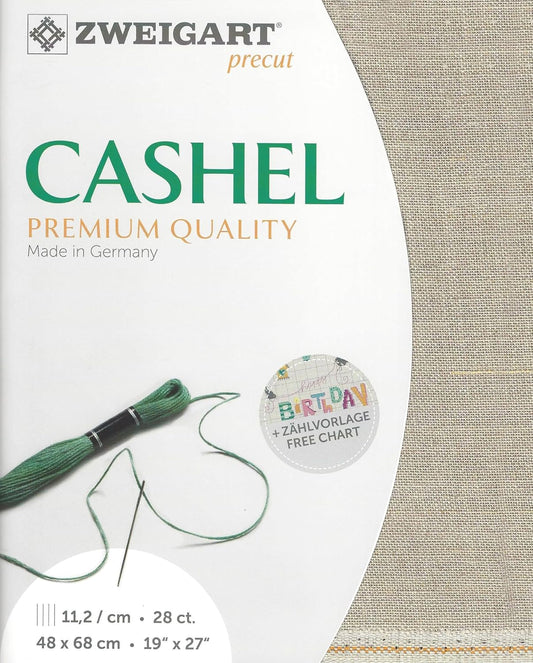 Precut Zweigart Cashel 28 Count Raw Linen 3281/53. Needlework Canvas, Cross Stitch Fabric, Embroidery Canvas 100% Linen