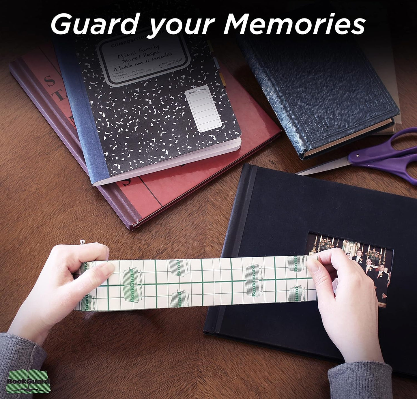 BookGuard 3" Vinyl Archival Book Repair Tape for Clear Bookbinding and Book Spine Tape Applications, Clear, Case of 10