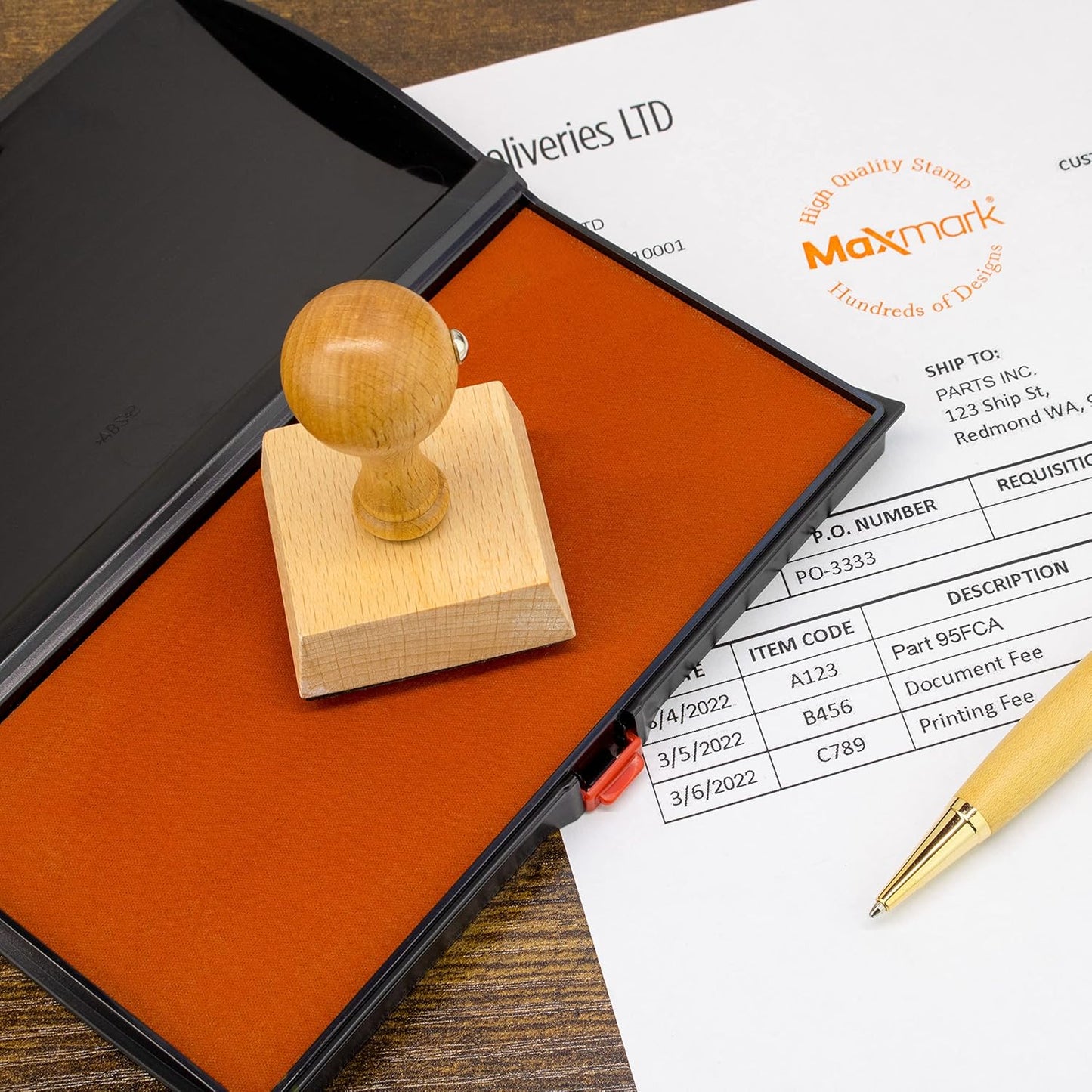 Large Premium Light Blue Ink Stamp Pad - 3" by 6" - Quality Felt Pad