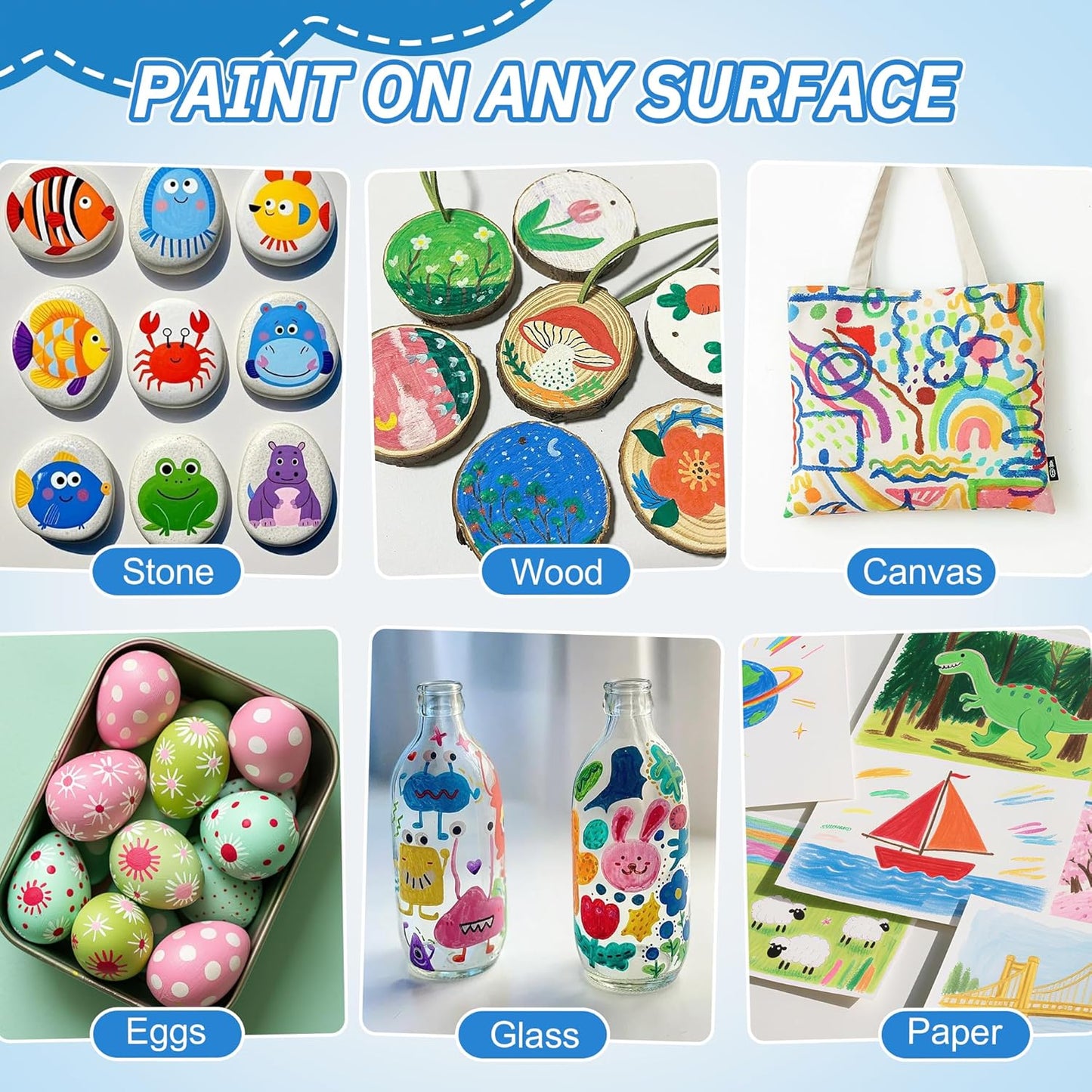 Guangna 168 Acrylic Paint Markers, Brush Tip Acrylic Paint Pens, Quick-Drying Waterproof Ink, for Rock Painting Plastic Wood Canvas Glass Ceramic Metal Art Crafts Supplies Gift