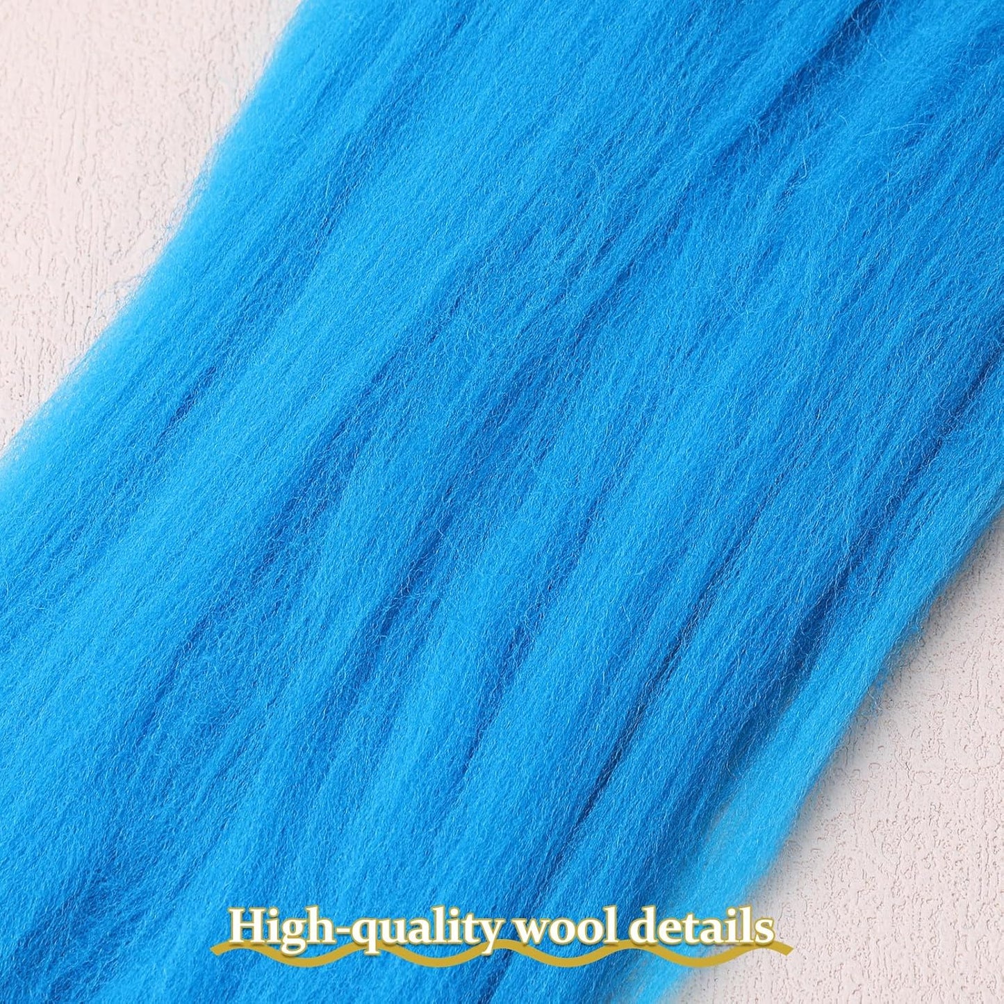 QMNNMA Wool Roving 0.88 lb (14.1 Ounces), Colored Natural Wool Roving for Spinning, Soft Chunky Yarn for Wool Felting, Felting Pad, Felting Supply, Wool Yarn Bulk, Carded Stuffing