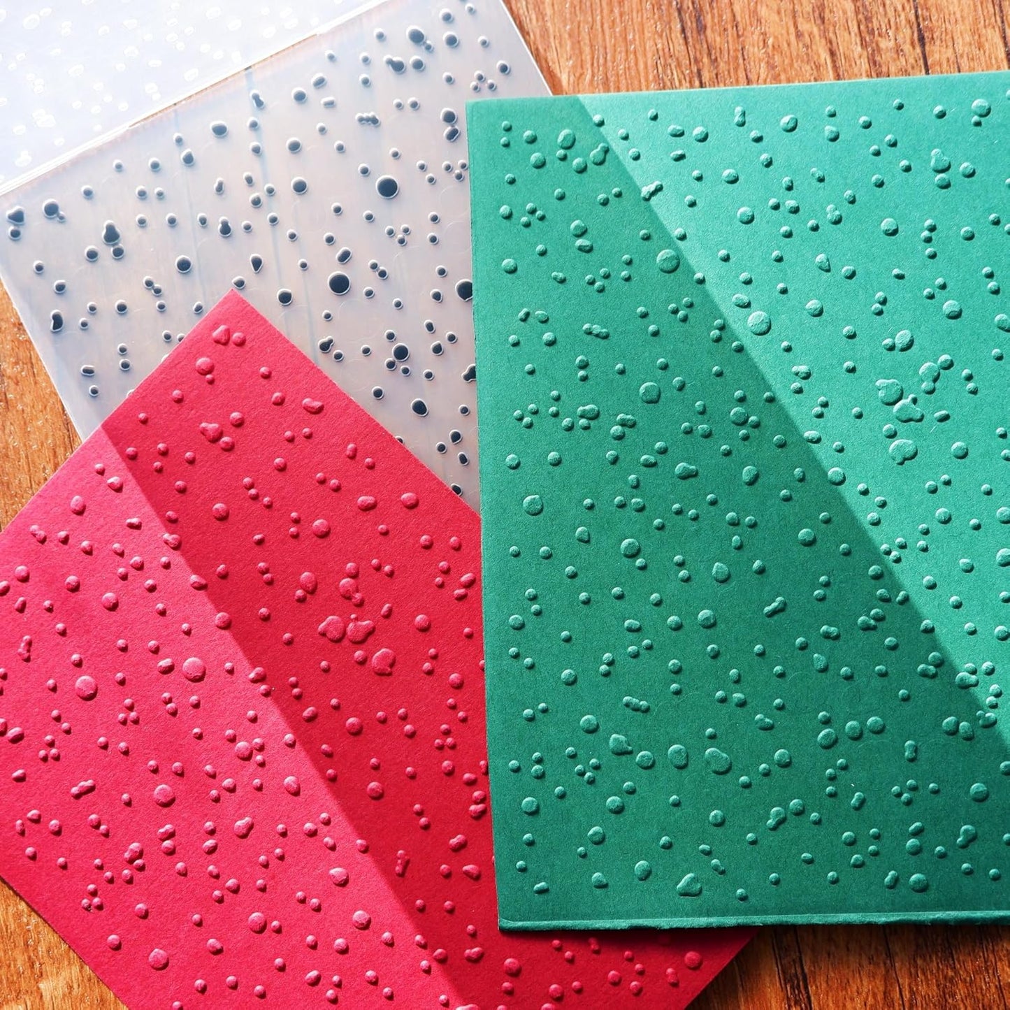 Arbuya Christmas Plastic Embossing Folders for Card Making Snowfall Texture Embossing Folder Templates for Scrapbooking Paper Crafting Home Decoration