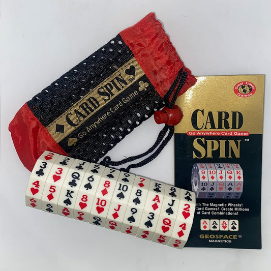 Geospace The Original Handheld Magnetic Spin Game, Take-Along Travel Edition with Storage Pouch (Card Spin)