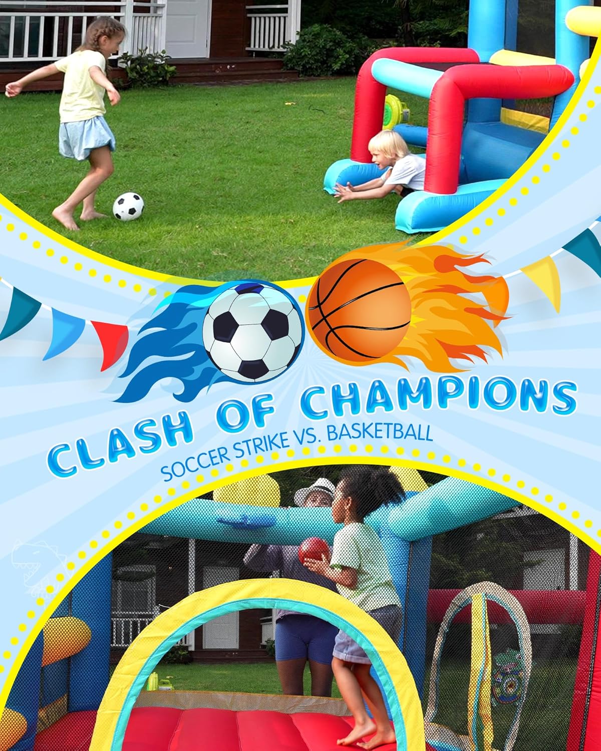 AirMyFun Bounce House for Kids 3-6, Premium Material Bounce House with Slide,Indoor Outdoor Inflatable Bounce House, Includes Blower – Bouncy Castle for Fun & Birthdays