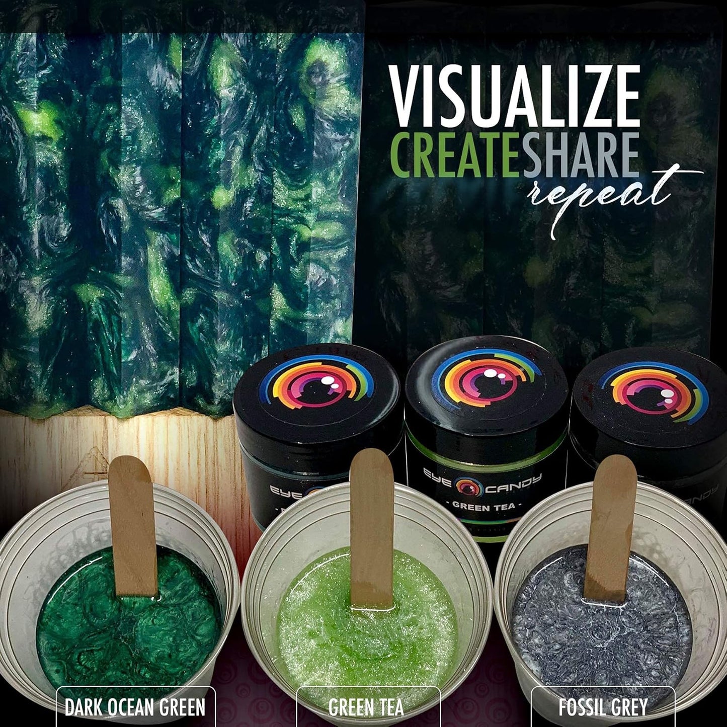 Eye Candy Pigments Premium Grey Mica Powder - Fossil Grey (25gr) - for Epoxy, Resin, Soap, Paint, Woodworking, Acrylic Pouring, Bath Bombs, Fishing Lures - DIY Arts and Crafts Additive