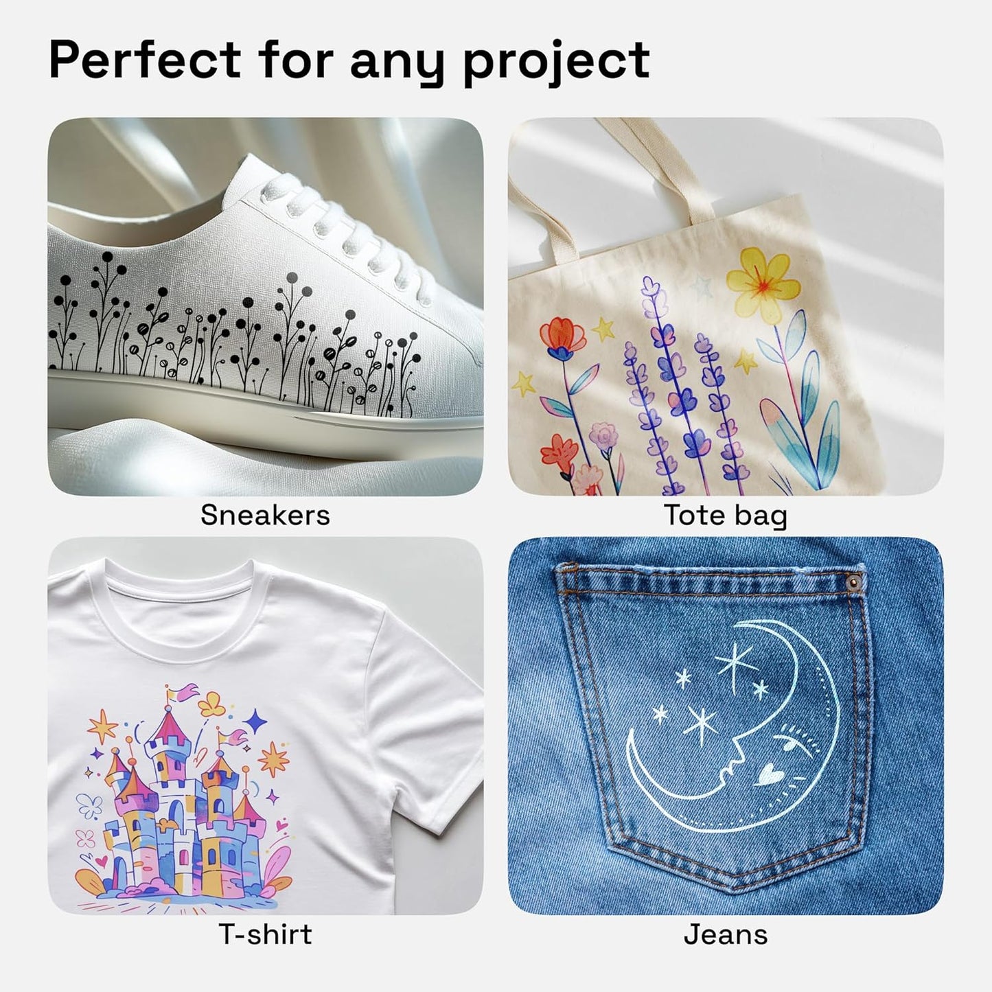 ARTISTRO 12 Dual-Tip Fabric Markers - Fabric Decorating Kit - Permanent for Clothes - No Bleed Pens for T-Shirts, Bags, Textile, Canvas, and More (Brush Tip and Fine Tip)