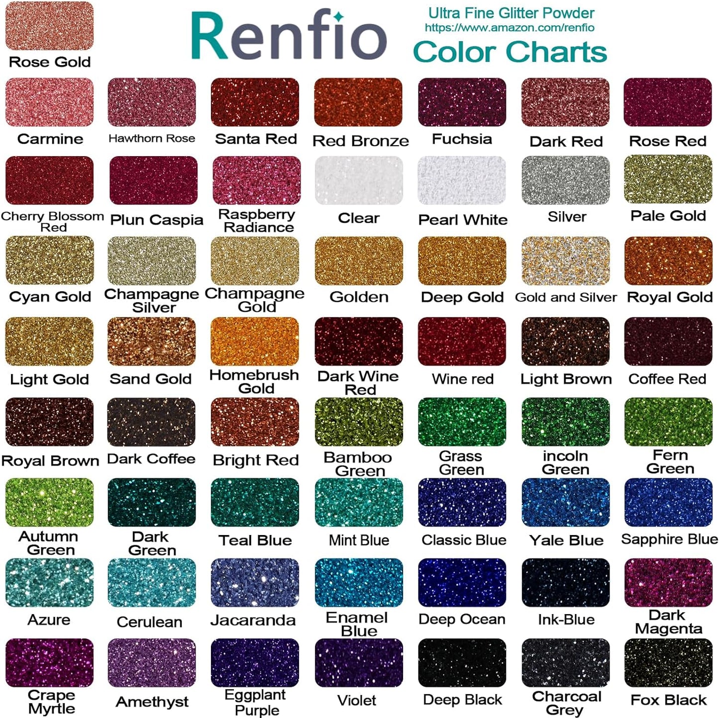 Renfio Ultra Fine Glitter Powder Metallic Resin Glitter 2.11 Oz (60g) PET Flakes Crafts Sequins 1/128" 0.008" 0.2mm Epoxy Chips Flakes for Tumblers Slime Christmas Decoration - Pearl White