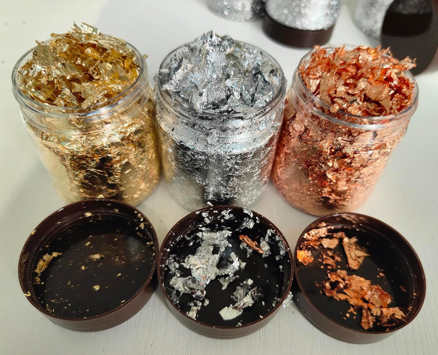 Gilding Flakes,Gold Foil Flakes for Resin,Blue Red Purple Pink Metallic Foil Flakes for Resin Jewelry Making,Nails,Painting Art,Crafts and Slime (Copper)
