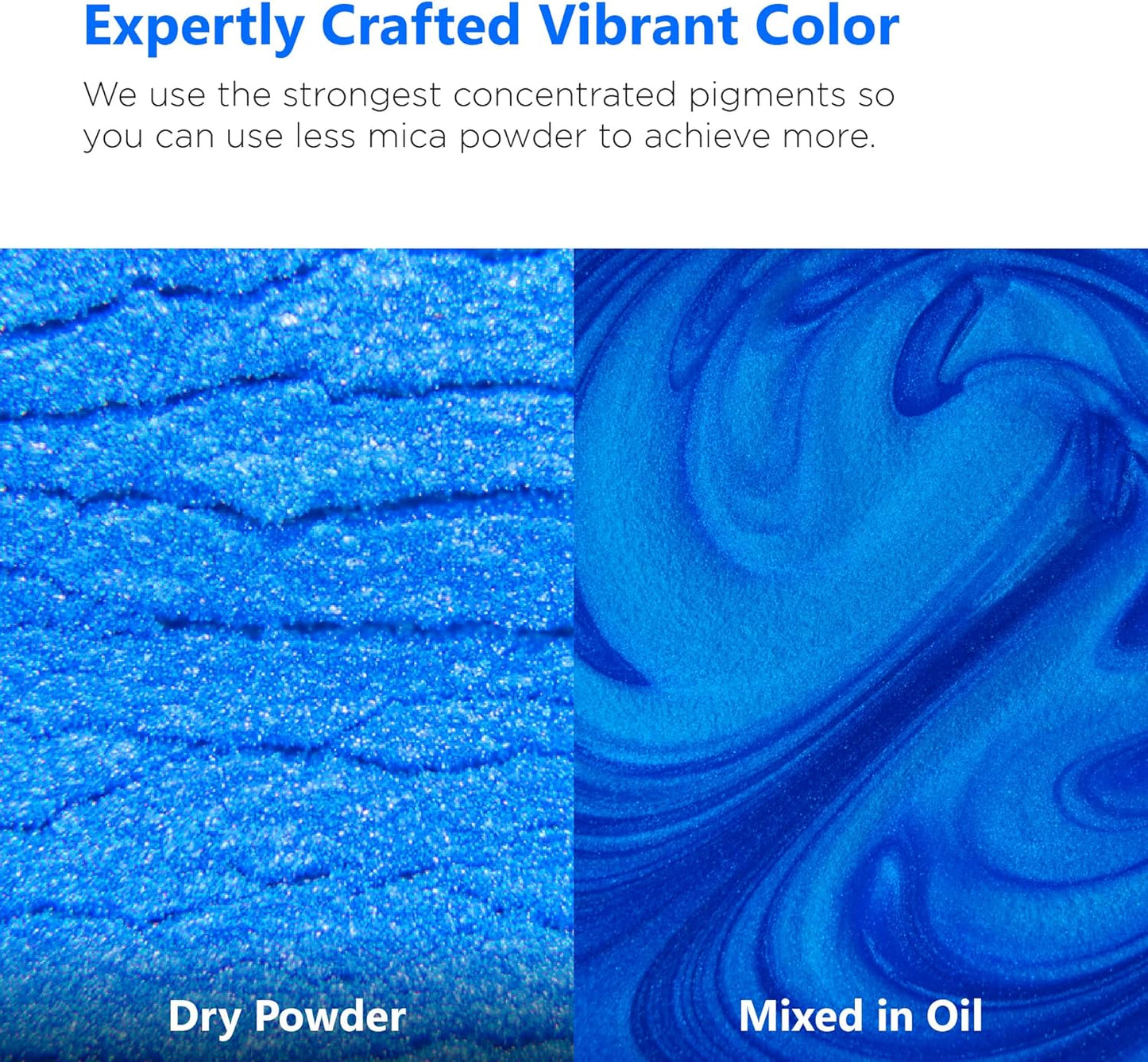 Rolio - Mica Powder - 100G / 3.5oz of Pigment for Paint, Dye, Soap Making, Nail Polish, Epoxy Resin, Candle Making, Bath Bombs, Slime - (Azure)