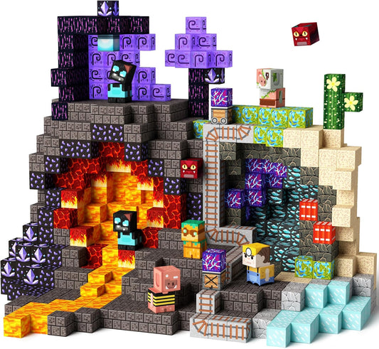 idoot 150PCS Magnetic Blocks Building Toys for Kids Ages 3+, STEM Sensory Toys Grotto Building Set, for Toddler Boys & Girls (0.8inch)