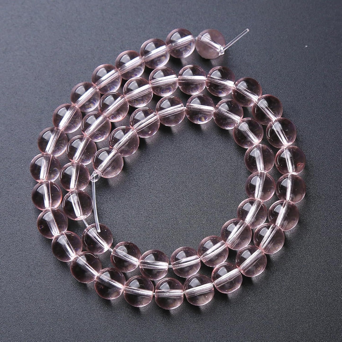 32pcs 12mm Pink Crystal Glass Round Loose Spacer Beads for Jewelry Making DIY Bracelet Necklace Healing Power Stone Beads