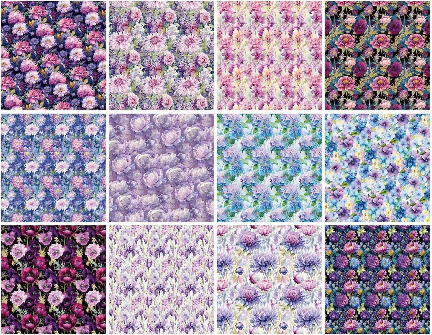 Purple Floral Scrapbook Paper Pad Color Flower Patterned Paper 6×6,24 Sheets Single-Sided Floral Scrapbooking CardStock Papers Pad for Holiday Cardmaking DIY Origami Journaling.