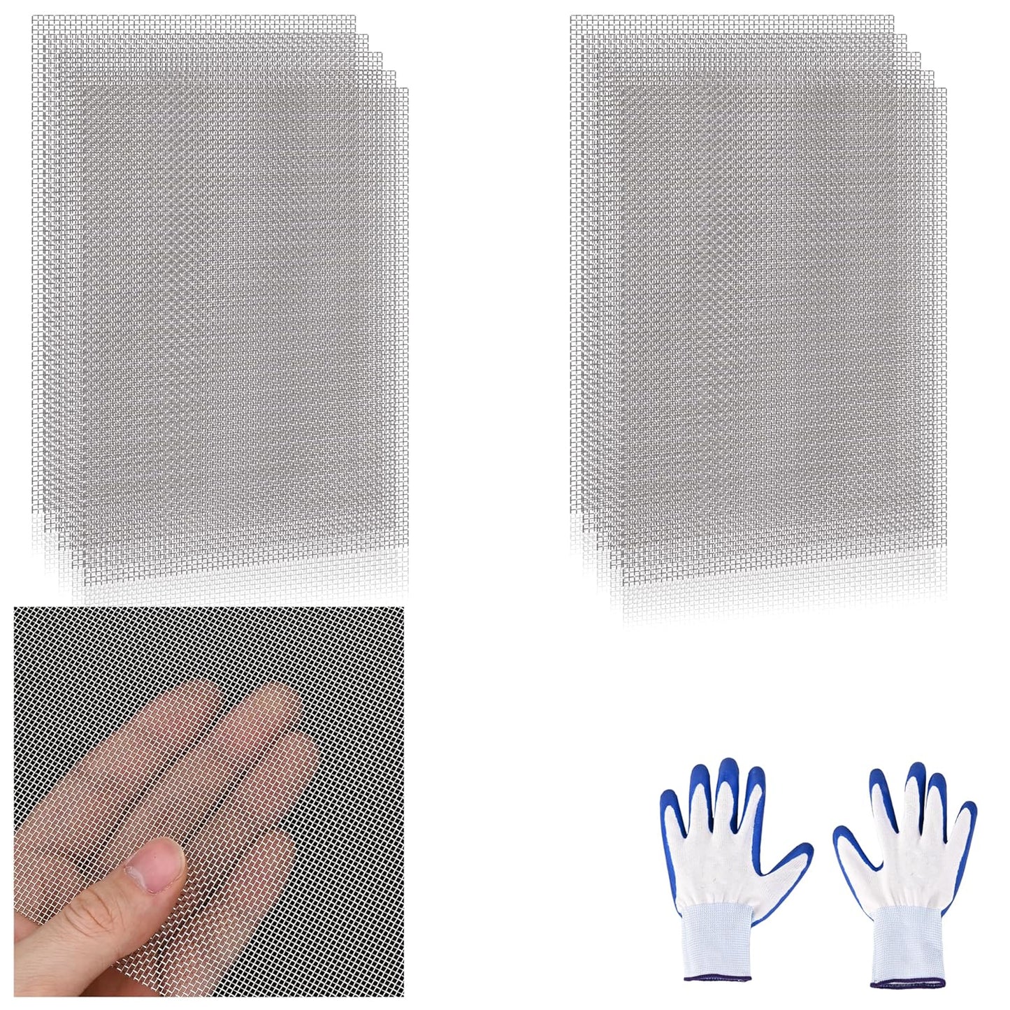 8 Pcs 13x9 (33cmx23cm) 20 Mesh 304 Stainless Steel Wire Mesh Sheet, Rustproof Metal Mesh Sheet Screen for DIY Crafts, Vent Covers, Garden Fencing, Window Protection & Industrial Filters