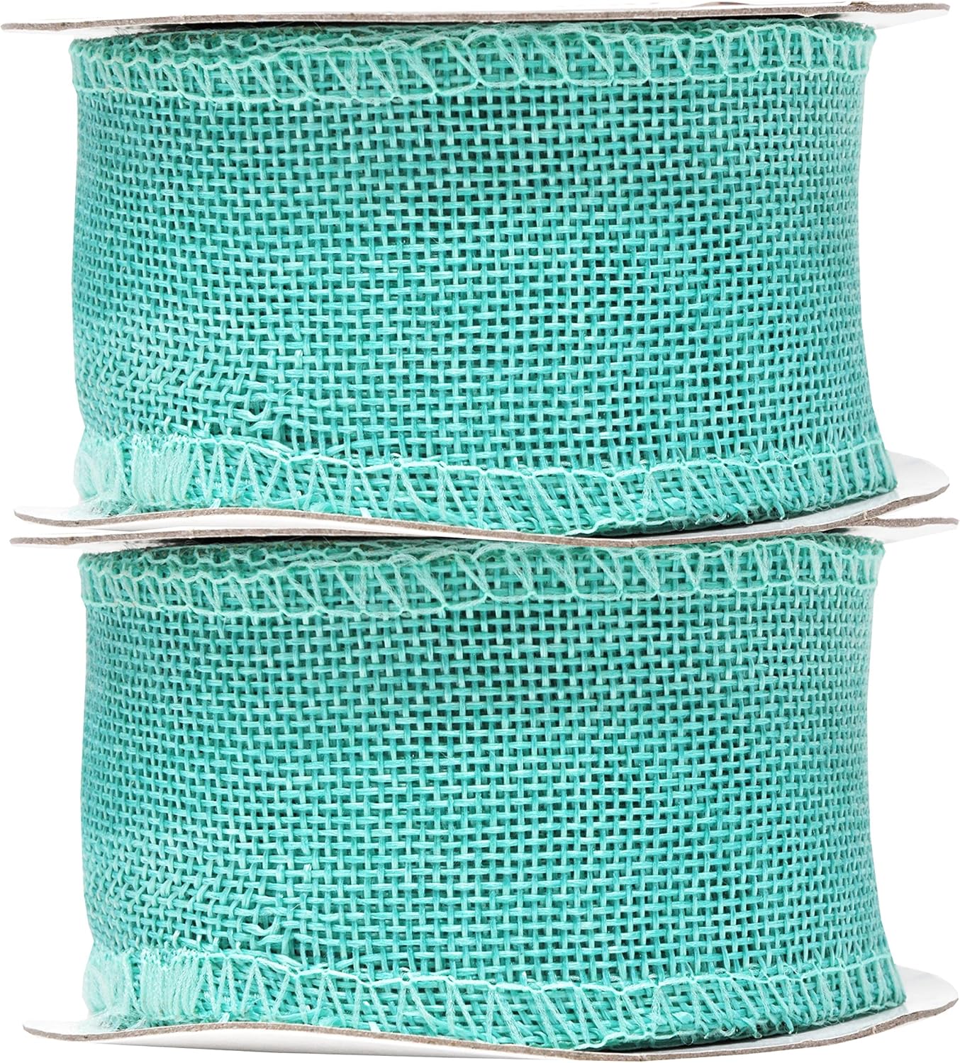 Mandala Crafts Turquoise Burlap Ribbon 2 Inches Wide Jute Ribbons for Crafts - 20 Yds Roll Rustic Burlap Wrap Trim Ribbons for Wreaths Bows Wedding Party Decoration