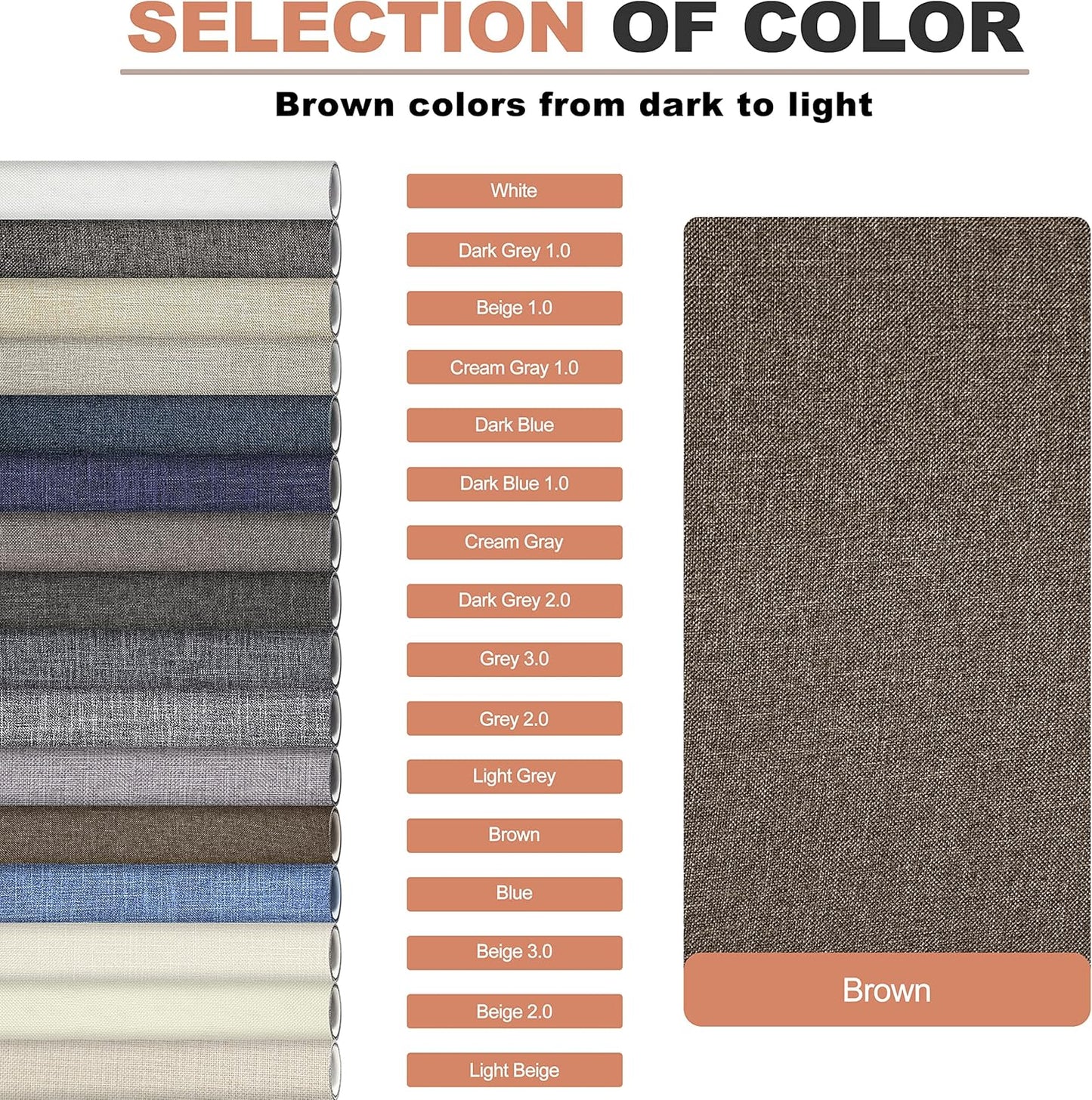 Fine Linen Repair Patches, Self-Adhesive Linen Fabric Patches, 12X40 inch Extra Size, Multi Color, Can be Used for Linen Sofa Repair and Linen Clothes Repair(12" x 40",Brown 1.0)