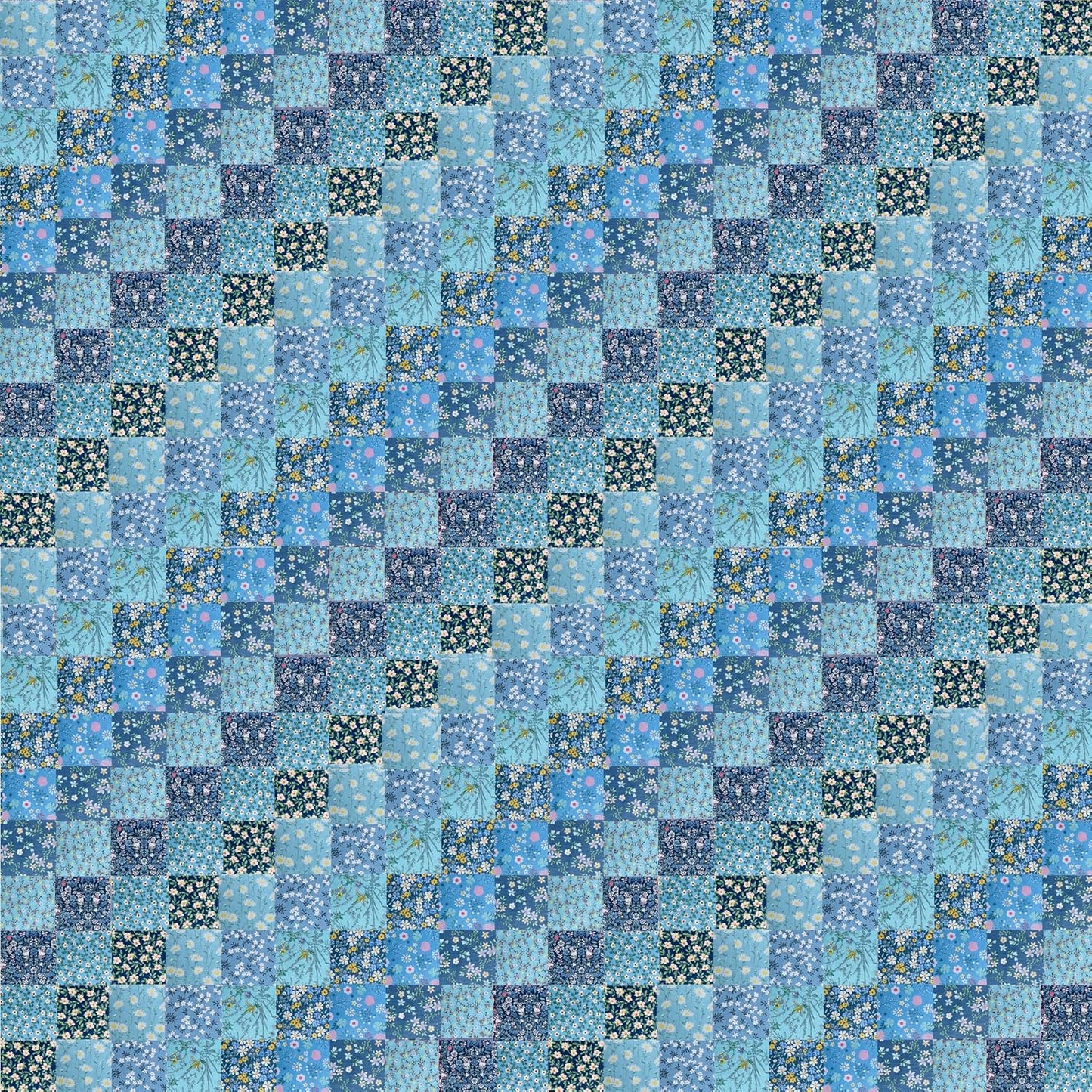 HANPATQUI 50PCS 8 x 8 inch Blue Printed 100% Cotton Fat Quarters Fabric for Sewing and Quilting Bundles Precut Fabric Square for DIY Craft Patchwork