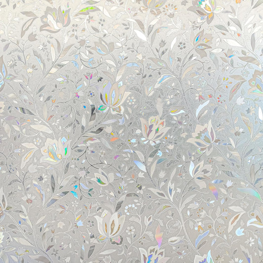 Hilarious Privacy Window Film, Tulip Window Vinyl, Stained Glass Static Stickers, 3D Decorations for Glass Windows, Removable Window Covering, Adhesive-Free Stickers (11.8'' x 78.7'')