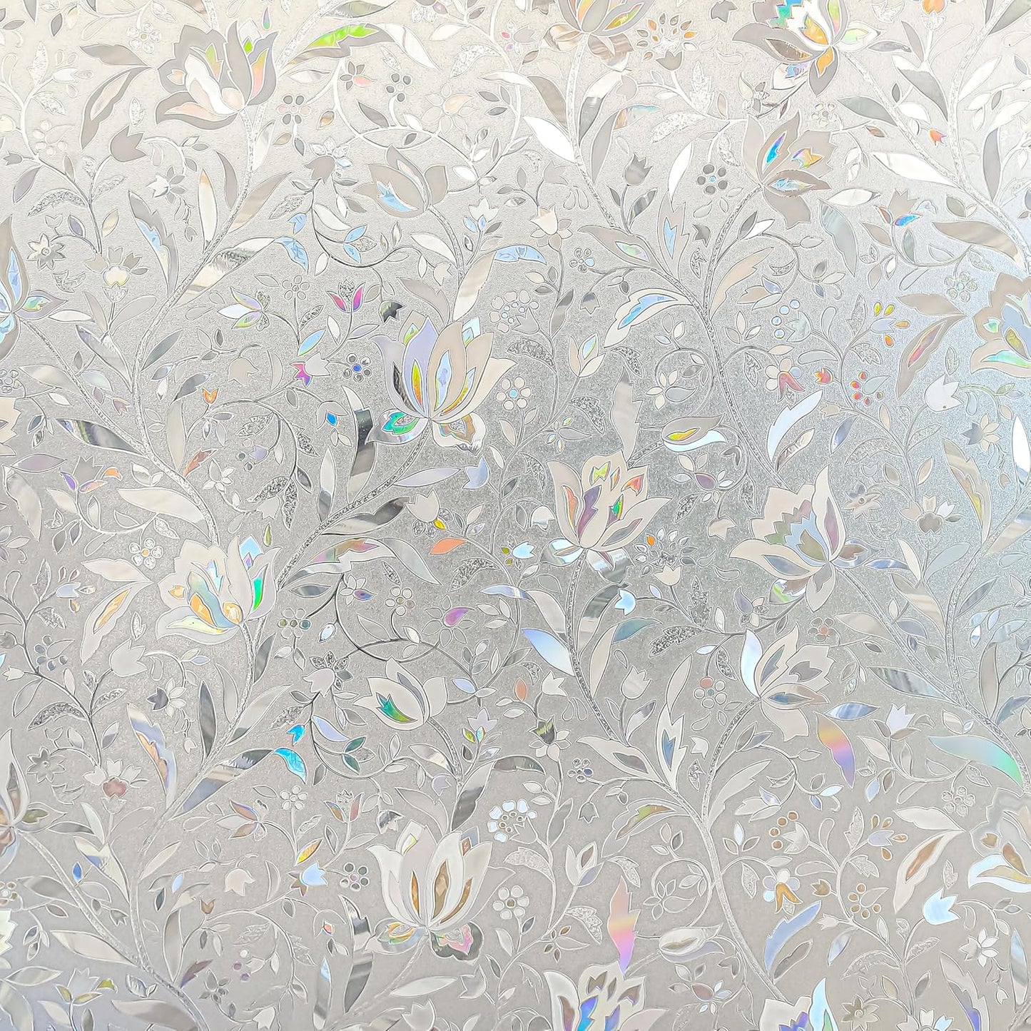 Hilarious Tulip Window Cling, Stained Glass Static Stickers Decorative for Windows, Removable Window Covering Vinyl, Non-Adhesive Stickers (29.5'' x 78.7'')