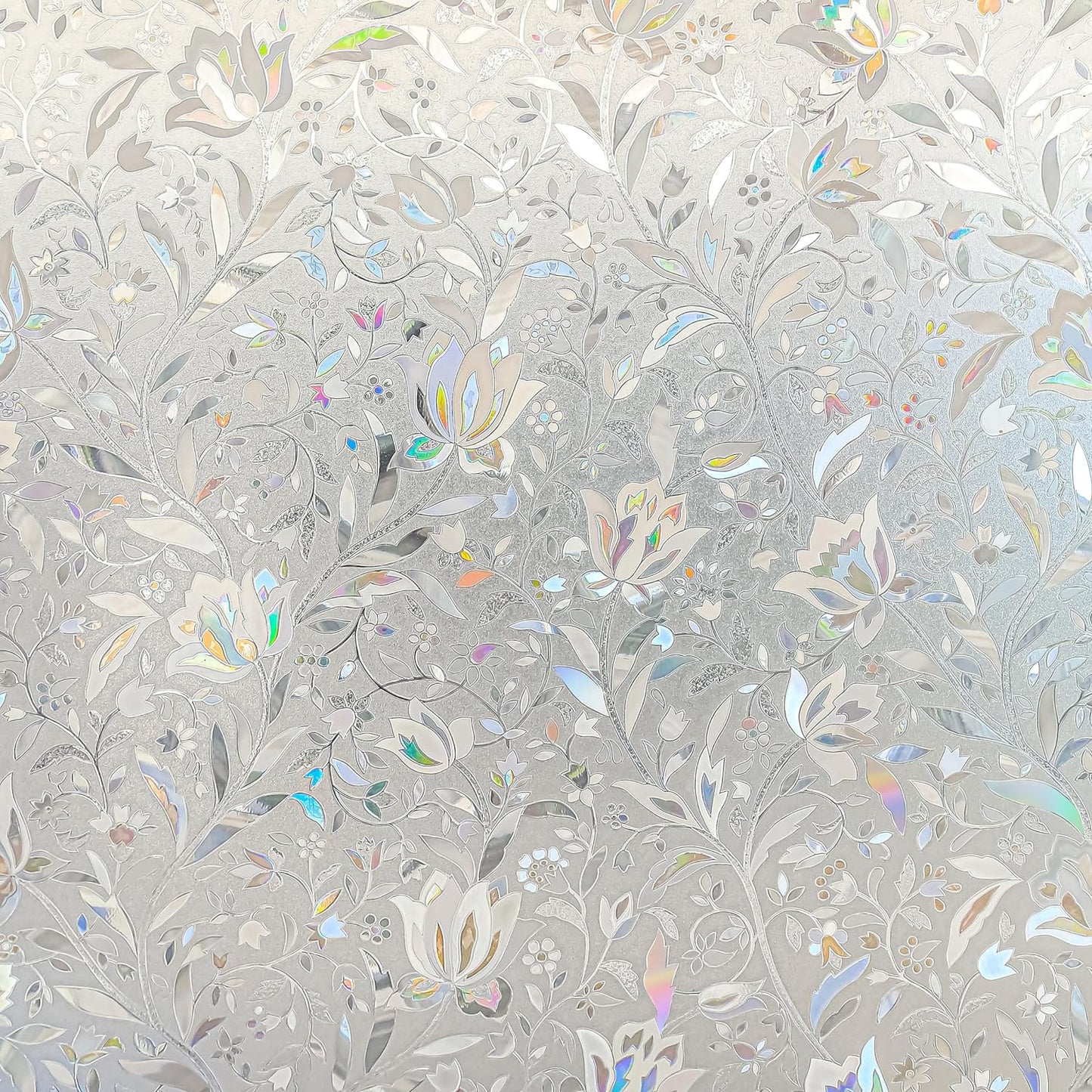 Hilarious Privacy Window Film, Tulip Window Vinyl, Stained Glass Static Stickers, 3D Decorations for Glass Windows, Removable Window Covering, Adhesive-Free Stickers (29.5'' x 118'')