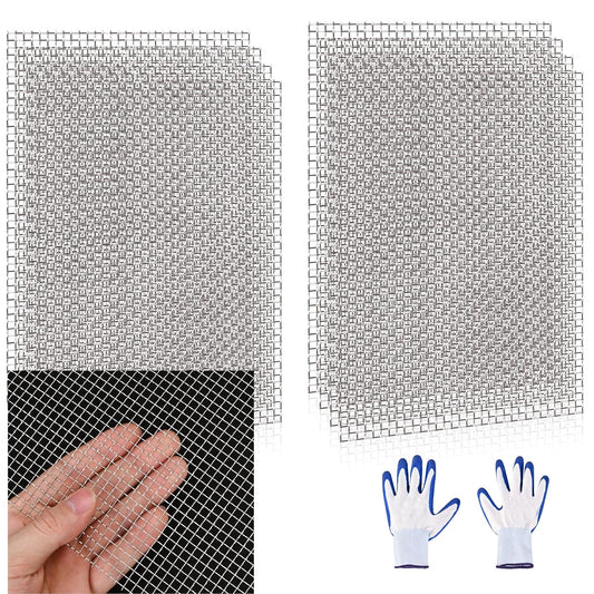 8 Pcs 13x9 (33cmx23cm) 5 Mesh 304 Stainless Steel Wire Mesh Sheet, Rustproof Metal Mesh Sheet Screen for DIY Crafts, Vent Covers, Garden Fencing, Window Protection & Industrial Filters