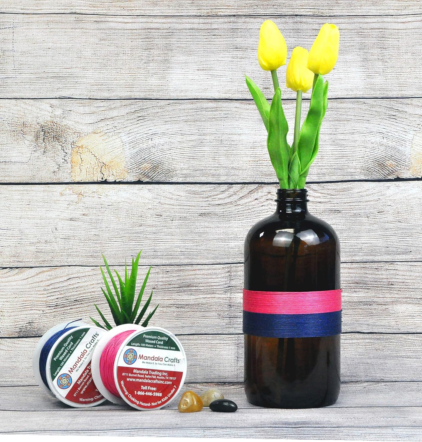 Mandala Crafts 0.5mm 109 Yards Blue Cotton Waxed Cord for Jewelry Making Bracelet Cord Waxed String - Beading String Thread Jewelry Cords for Necklaces String