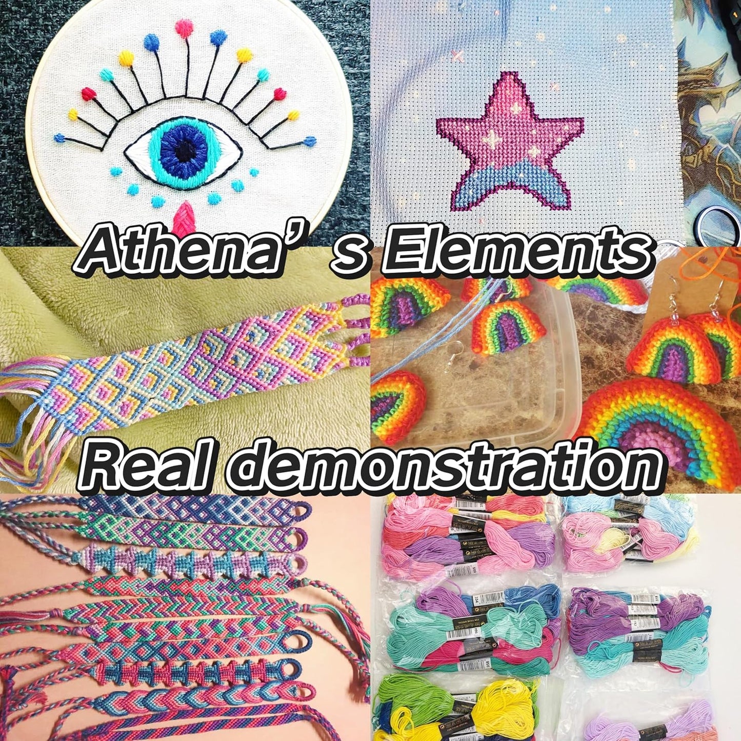 Athena’s Elements Embroidery Floss | Rainbow Thread for Embroidery, Cross Stitch Thread, Customized Independent Packaging（100 Colors）(Unicorn Color Palettes)