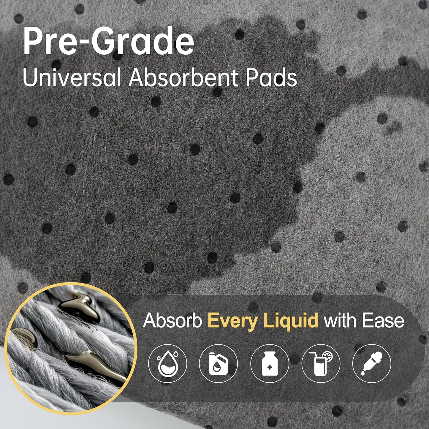 AAwipes Oil Absorbent Pads Mat Pre-Grade Universal Pads Absorbs All Liquids 3MM Thicker More Absorption for Garage, Car, Truck, Motorcycle - Grey 6 Pack 15" X 18" OG1518-6S