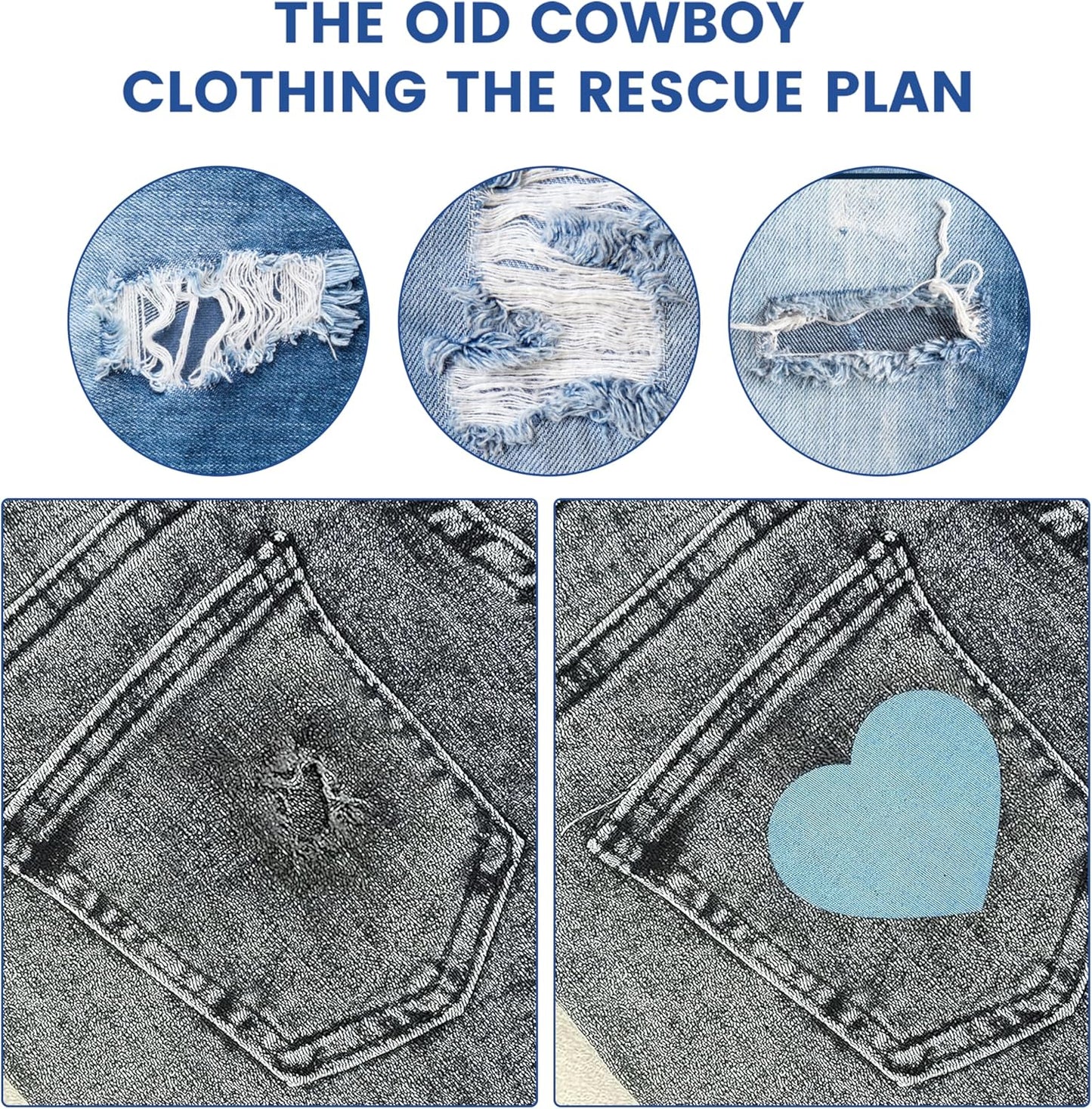 Denim Patches for Inside Jeans - Iron On Patches for Jeans - Jeans Patch for Repairing Pant Holes and Covering Imperfections, Large Size, 4 in. x 60 in.Black