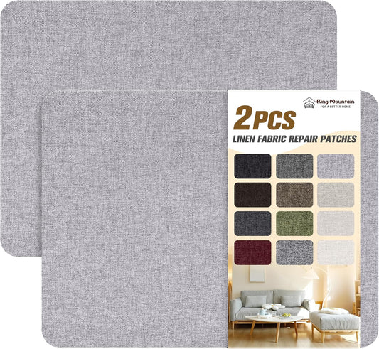 Fine Linen Repair Patches, Self-Adhesive Linen Fabric Patches, 8X11 inch 2 PCS, Multi Color, Can be Used for Linen Sofa Repair and Linen Clothes Repair(Light Grey 3.0,8" x 11"-2PCS)