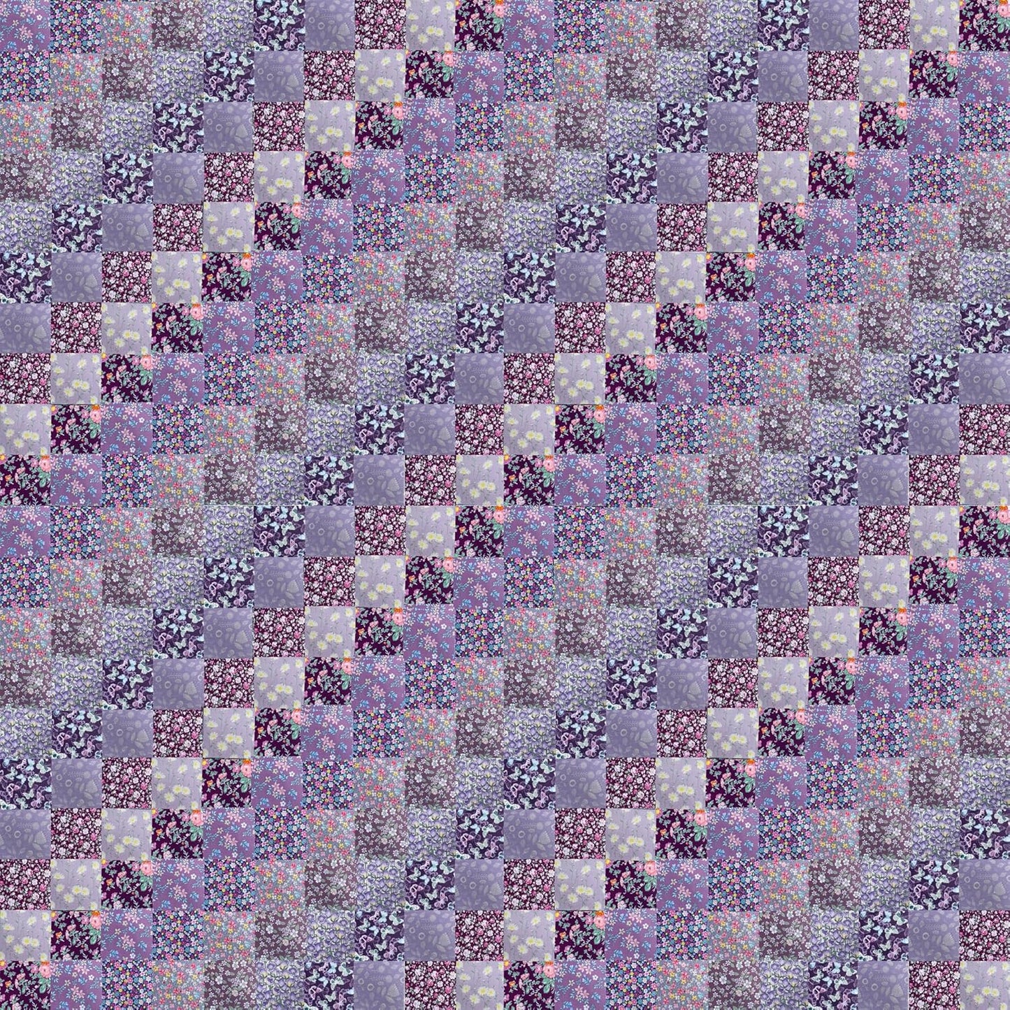 HANPATQUI 50PCS 5 x 5 inch Purple Printed 100% Cotton Fat Quarters Fabric for Sewing and Quilting Bundles Precut Fabric Square for DIY Craft Patchwork